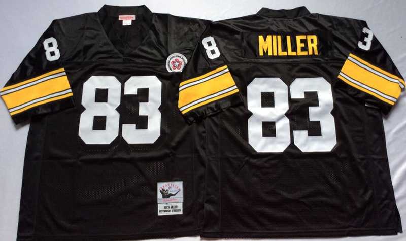 Steelers 83 Heath Miller Black M&N Throwback Jersey->nfl m&n throwback->NFL Jersey